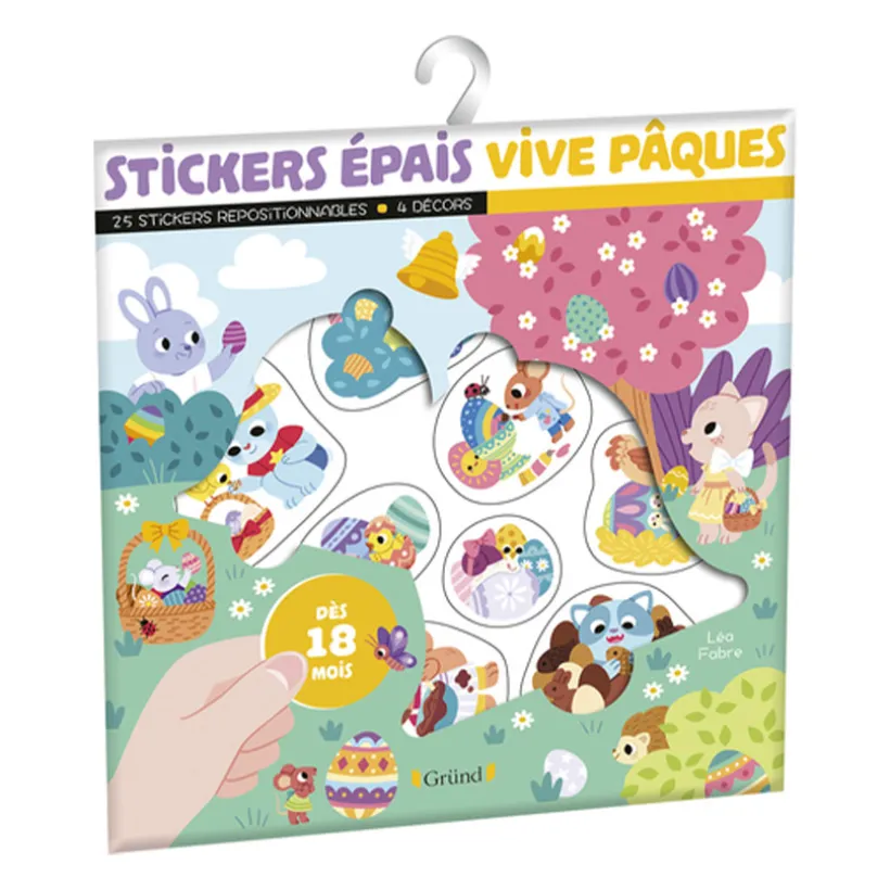 Stickers épais avec décors Vive Pâques