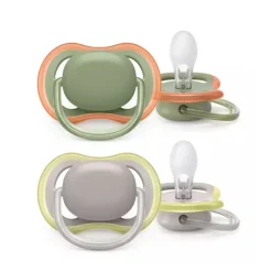 Sucette silicone Ultra Air +0m - Vert/Gris - 2 pièces