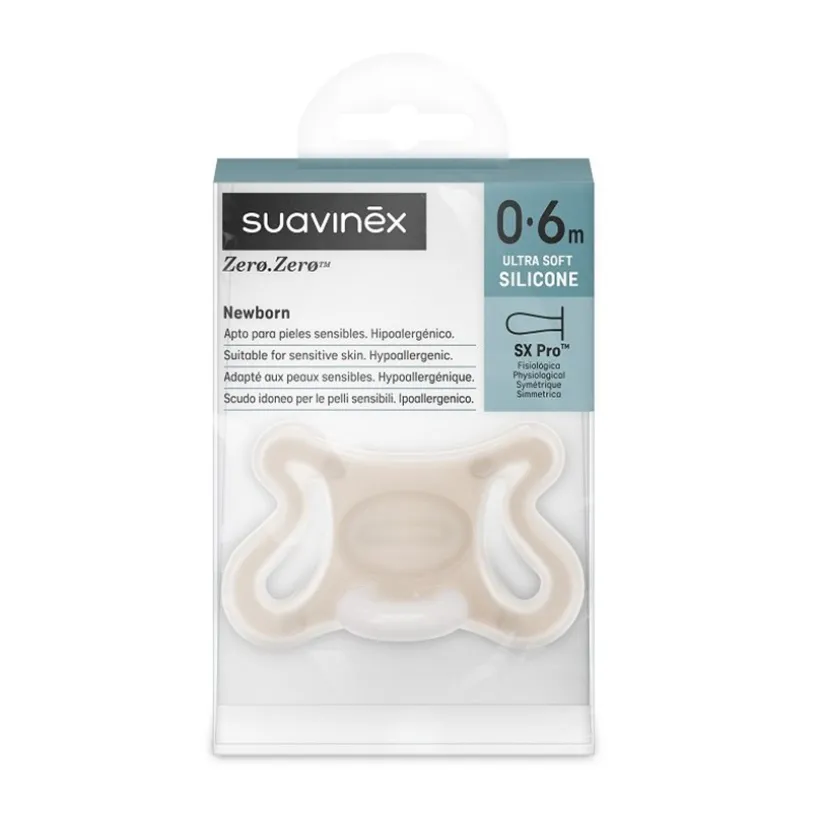 Sucette Zero.Zero avec tétine symétrique en silicone SX Pro 0-6M Light