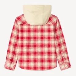 Surchemise à carreaux avec capuche pour fille