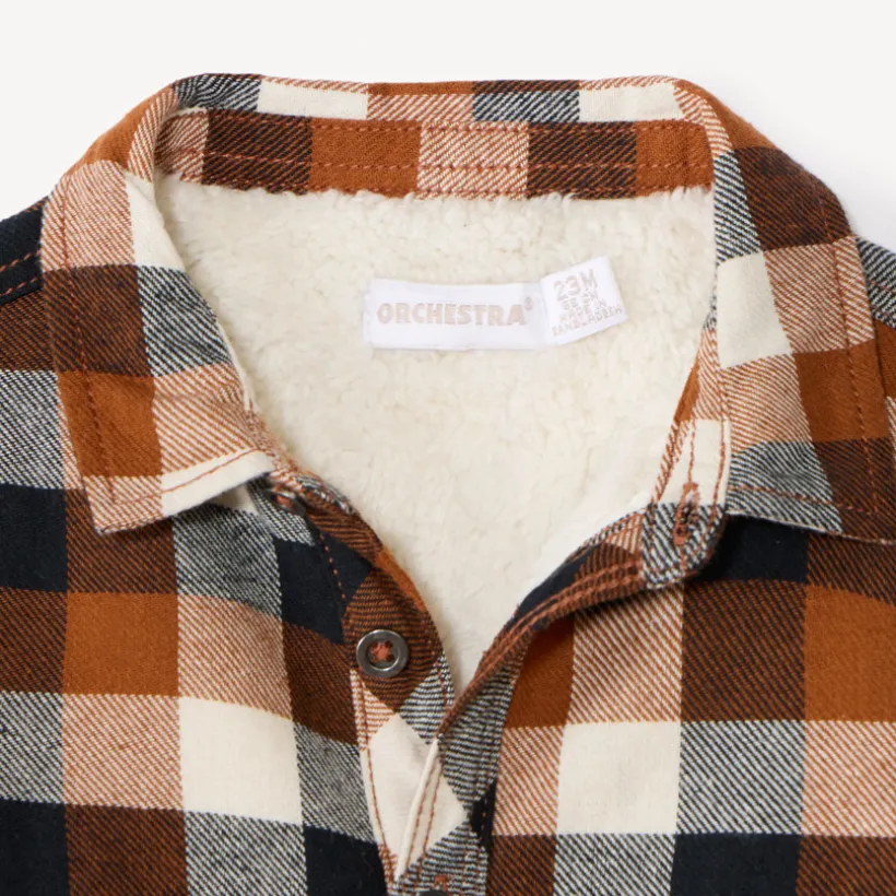 Surchemise à carreaux en flanelle doublée pour bébé garçon