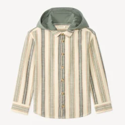 Surchemise rayée en toile avec capuche pour garçon