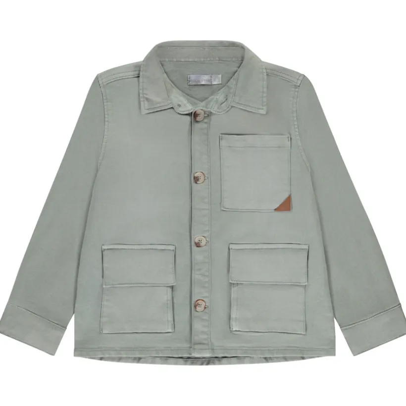 Surchemise uni effet denim avec poches pour garçon