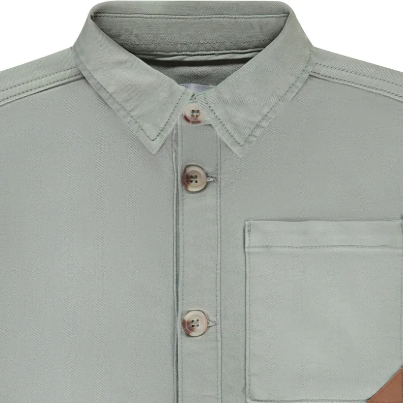 Surchemise uni effet denim avec poches pour garçon