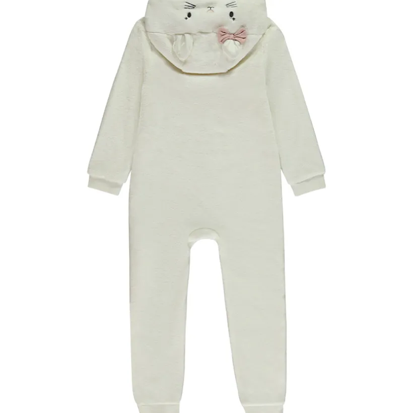 Surpyjama en sherpa avec capuche fantaisie chat pour fille