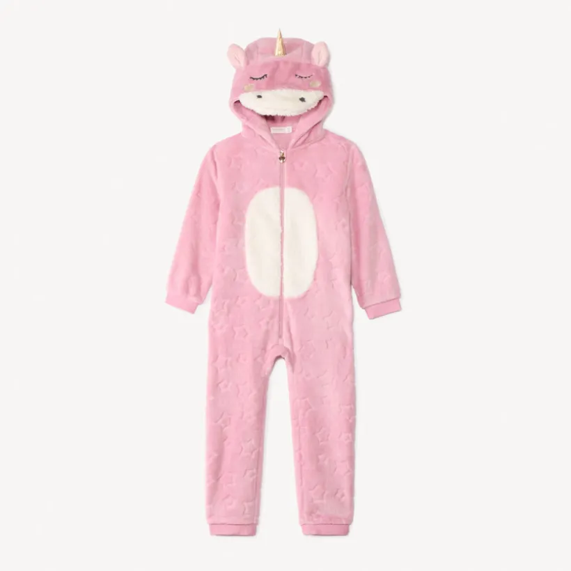Surpyjama licorne en sherpa motif étoiles pour fille