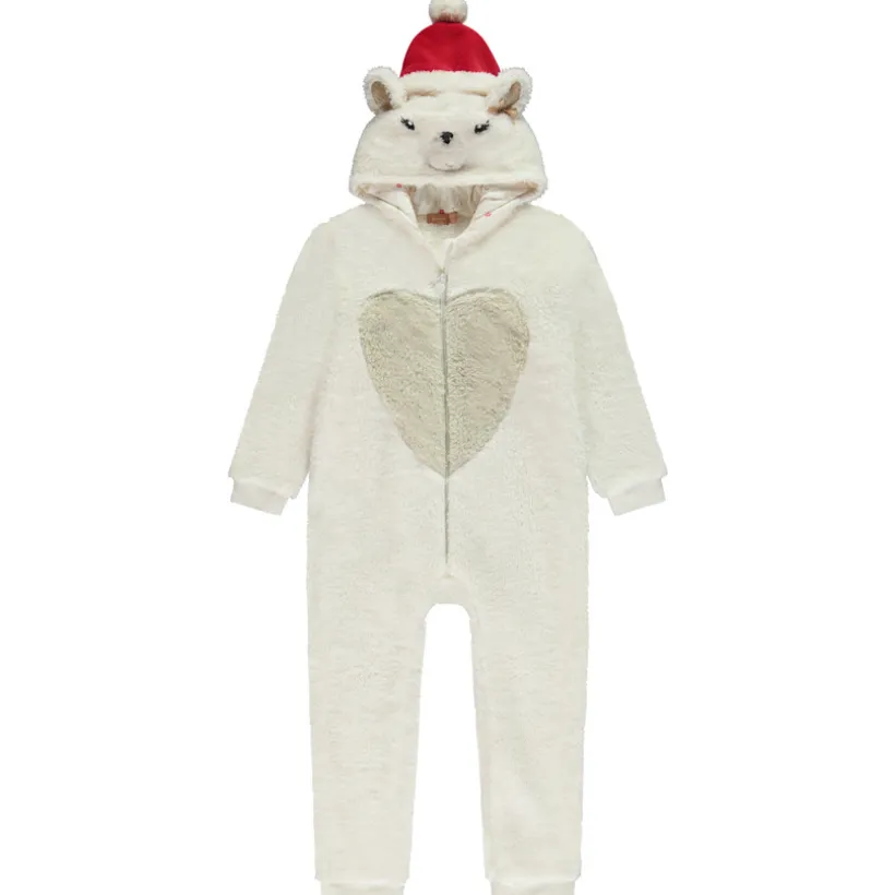 Surpyjama ludique en sherpa ours polaire de Noël pour fille