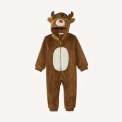 Surpyjama ludique renne de Noël en sherpa pour bébé garçon