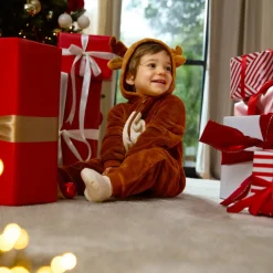 Surpyjama ludique renne de Noël en sherpa pour bébé garçon