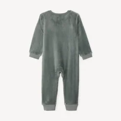 Surpyjama uni en sherpa avec ourson ludique pour bébé