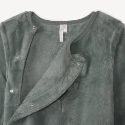 Surpyjama uni en sherpa avec ourson ludique pour bébé