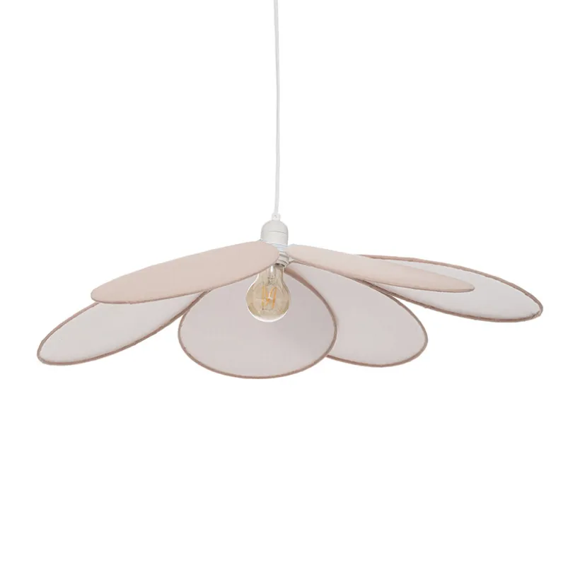 Suspension en tissu pétales de fleur rose