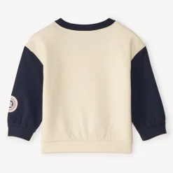 Sweat bébé garçon oversize bicolore à imprimé voitures de course