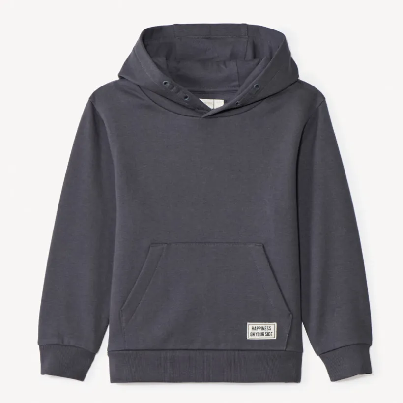 Sweat à capuche en molleton uni pour garçon
