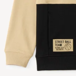 Sweat à capuche garçon col zippé bicolore