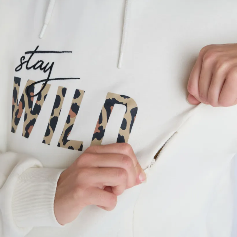 Sweat de grossesse et d'allaitement à zip print Wild