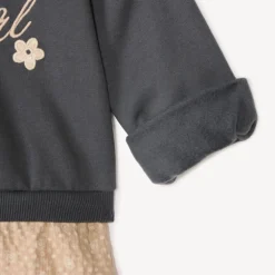 Sweat 2-en-1 en molleton brodé pour bébé fille