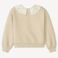Sweat en molleton col claudine à motif paisley pour fille