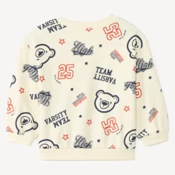 Sweat en molleton demi oversize bébé garçon imprimé fantaisie
