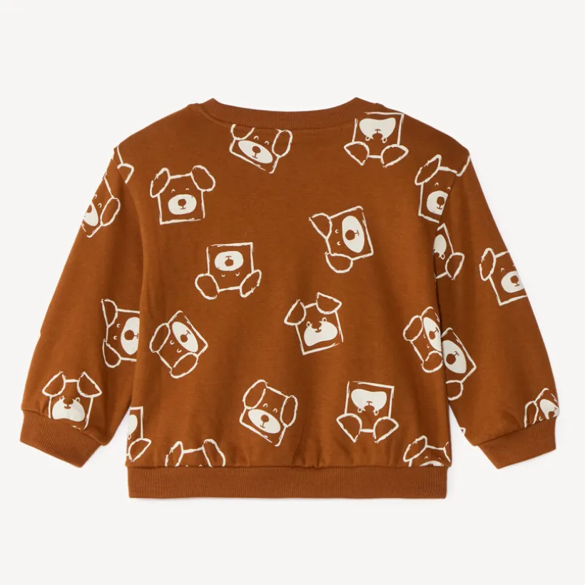 Sweat en molleton demi oversize bébé garçon imprimé fantaisie