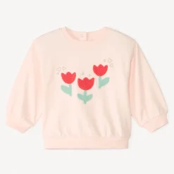 Sweat en molleton motif fantaisie en bouclette pour bébé fille