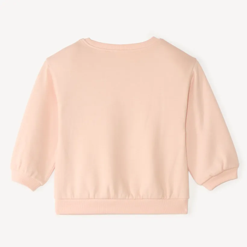 Sweat en molleton 1/2 oversize print fantaisie pour bébé fille