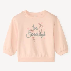 Sweat en molleton 1/2 oversize print fantaisie pour bébé fille