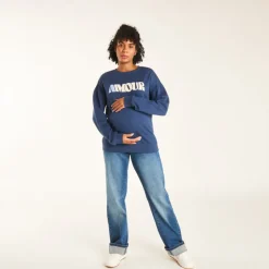Sweat en molleton printé Amour pour femme