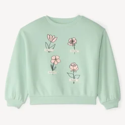 Sweat en molleton print fleuri pour fille
