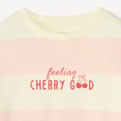 Sweat en molleton à rayures print fantaisie pour fille