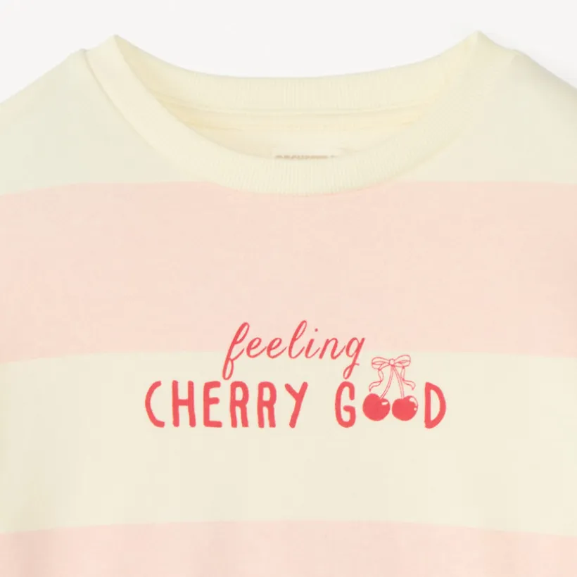 Sweat en molleton à rayures print fantaisie pour fille