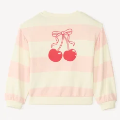 Sweat en molleton à rayures print fantaisie pour fille