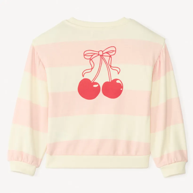 Sweat en molleton à rayures print fantaisie pour fille