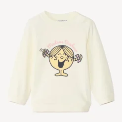 Sweat en molleton uni avec print fantaisie pour bébé fille