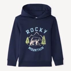 Sweat en molleton uni avec print et puff print fantaisie pour garçon