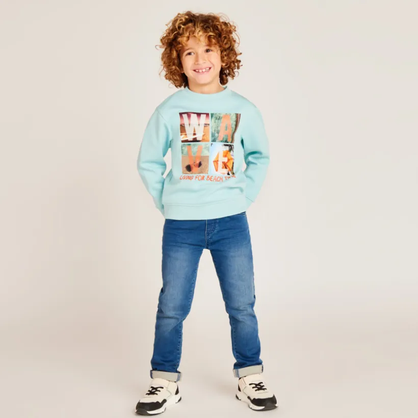 Sweat en piqué à print fantaisie pour garçon