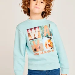 Sweat en piqué à print fantaisie pour garçon