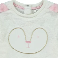 Sweat en sherpa avec broderie et oreilles ludiques pour bébé fille