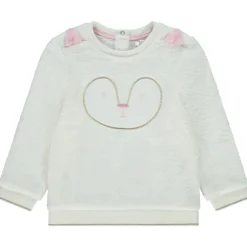 Sweat en sherpa avec broderie et oreilles ludiques pour bébé fille