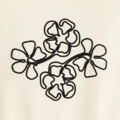 Sweat fille en molleton avec fleurs en cording