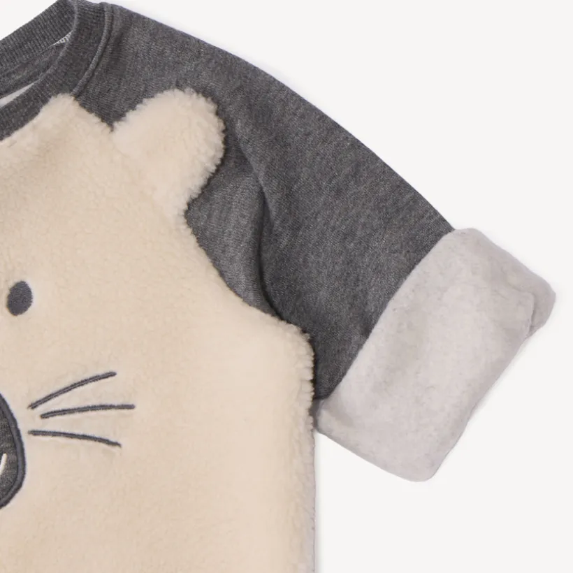 Sweat ludique bi-matière pour bébé garçon