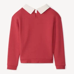 Sweat molleton avec col et borderie pour fille