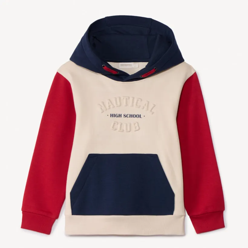 Sweat molleton à capuche effet colorblock pour garçon