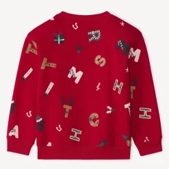 Sweat molleton de noël imprimé lettres pour garçon