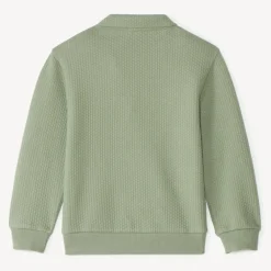 Sweat molleton effet cloqué à col polo pour garçon