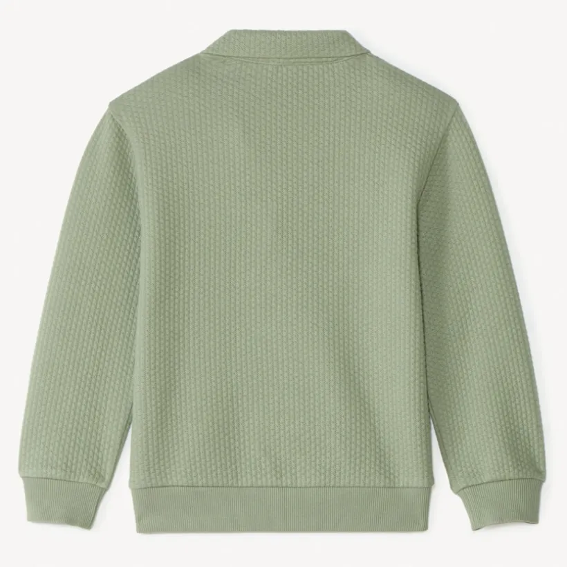 Sweat molleton effet cloqué à col polo pour garçon