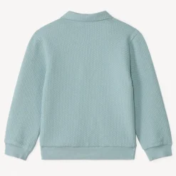 Sweat molleton effet cloqué à col polo pour garçon