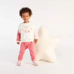 Sweat molleton effet colorblock fantaisie pour bébé fille
