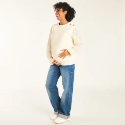 Sweat molleton effet 2en1 uni pour femme