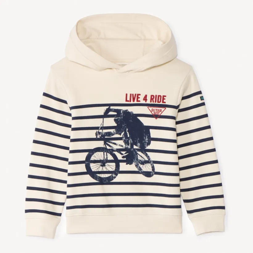 Sweat molleton esprit marinière pour garçon
